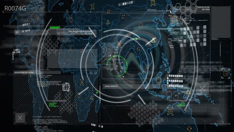 una simulación del concepto de seguridad en línea, interfaz digital y procesamiento de datos.