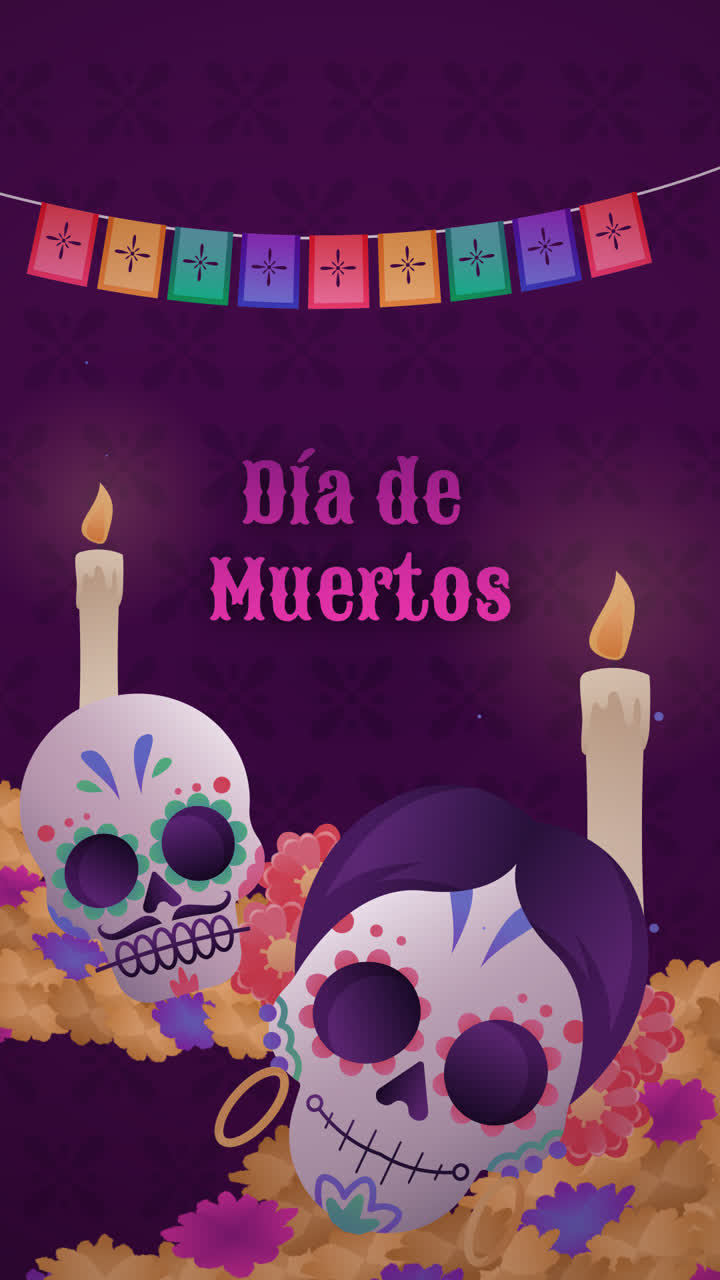 una animación de fondo para el día de los muertos