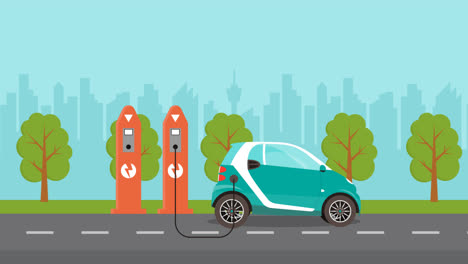 motion graphic of electric car background