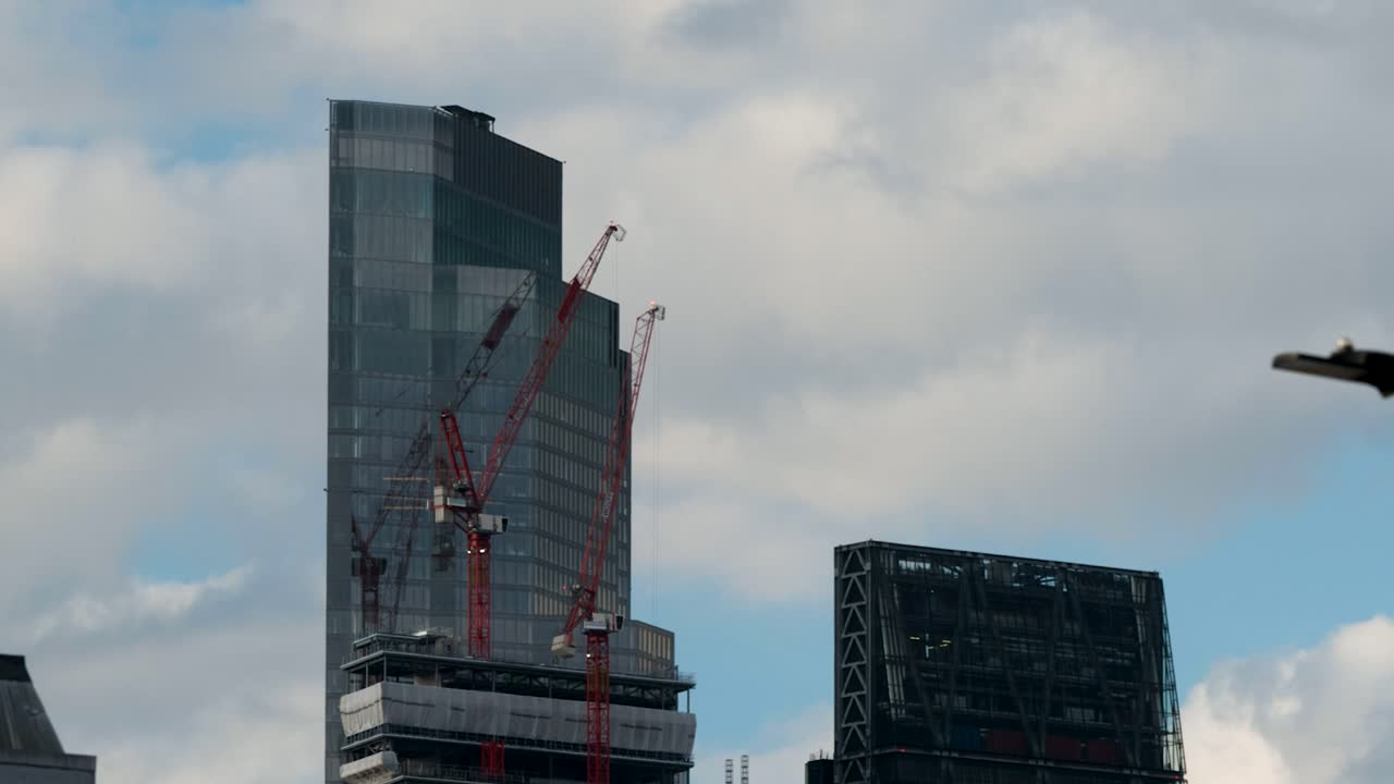 Close look at both 22 Bishopgate and The Gherkin, London, United Kingdom