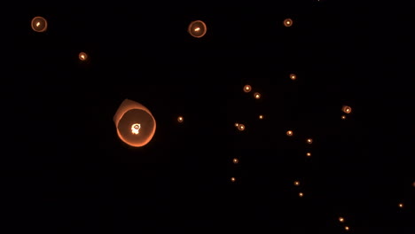 lanterns taking of in loy krathong festival in chiang mai, thailand