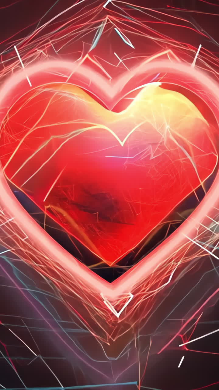 A heart with a red line through it. The heart is surrounded by a black background