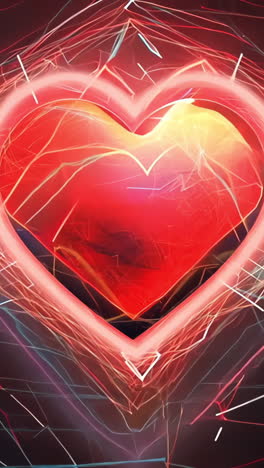 a heart with a red line through it. the heart is surrounded by a black background