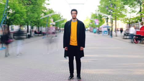stylish man on city street