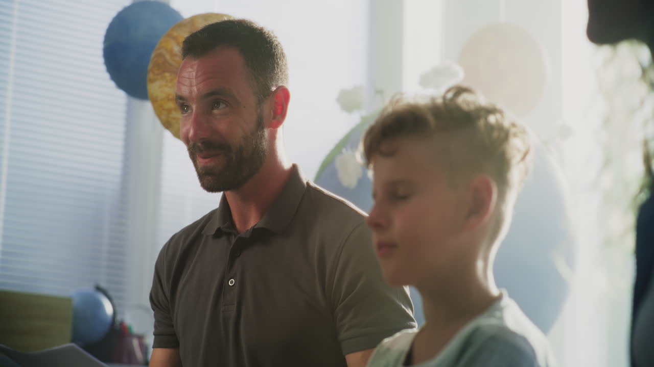 Parents Evening Parents Happy About Excellent Academic Performance of Their Son