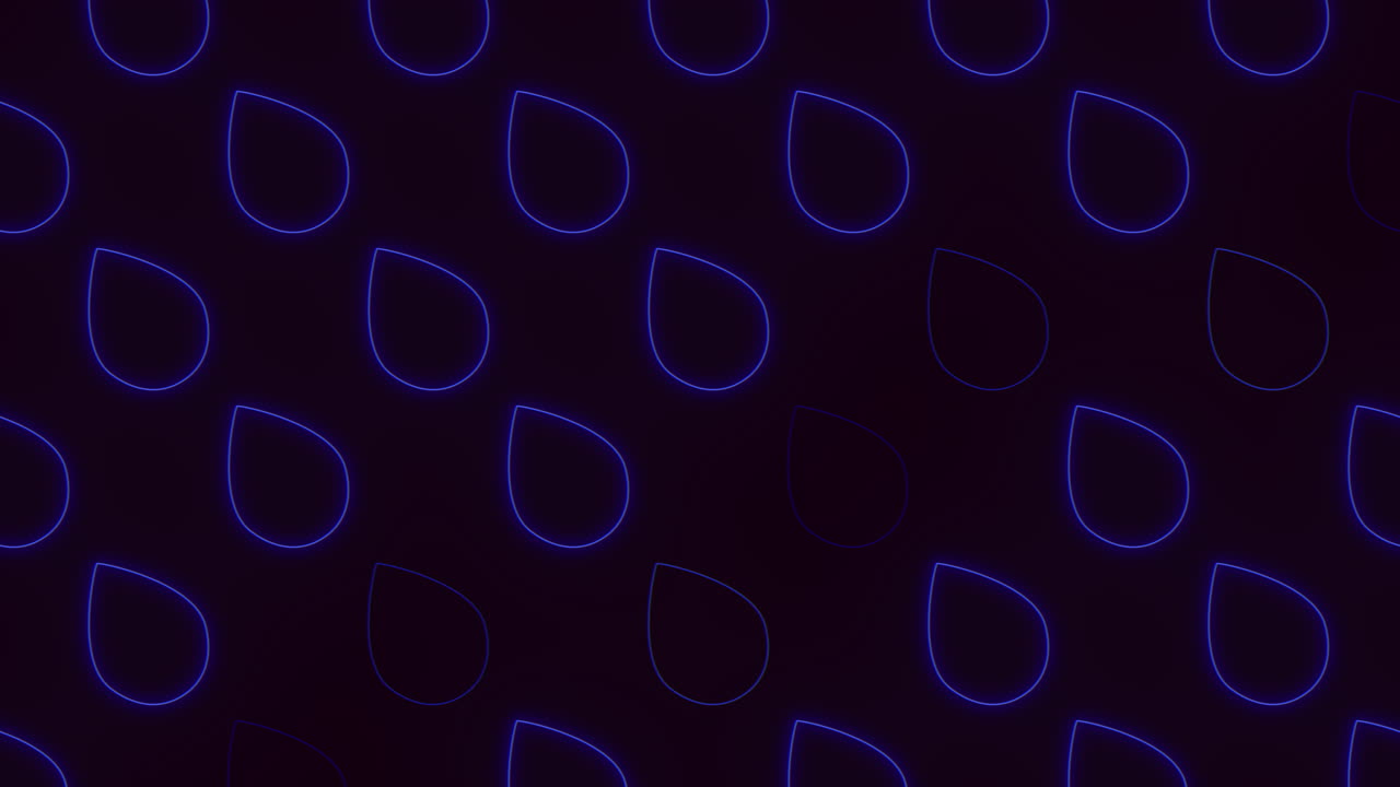 Blue neon circles in rows on black gradient