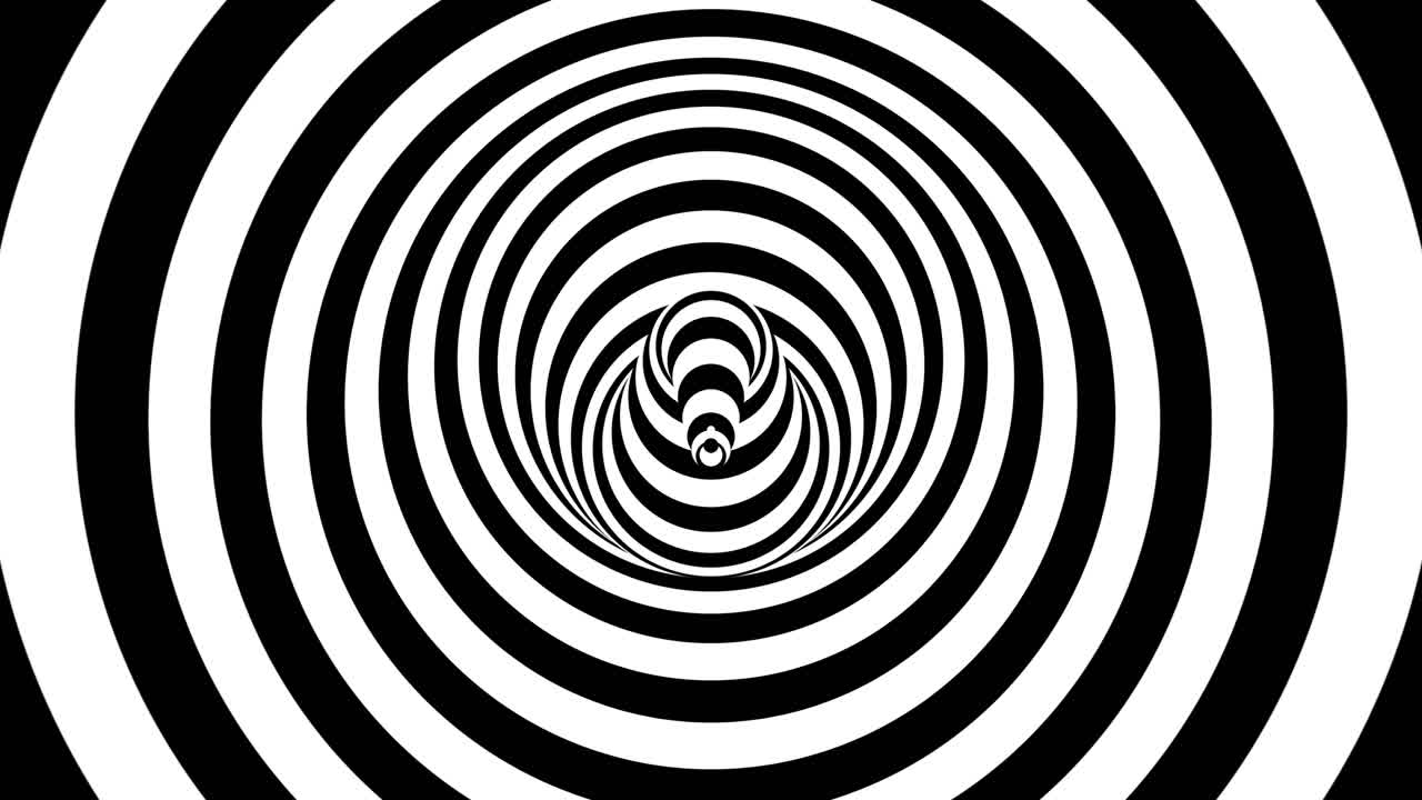 patrón de círculos negros y blancos en el vértigo