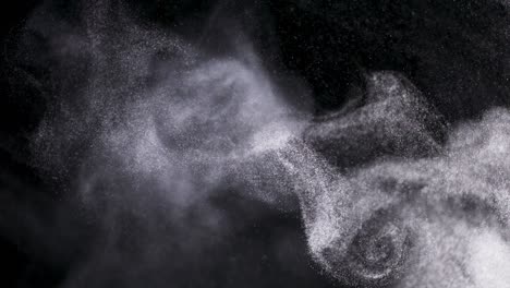 powder isolated on black background