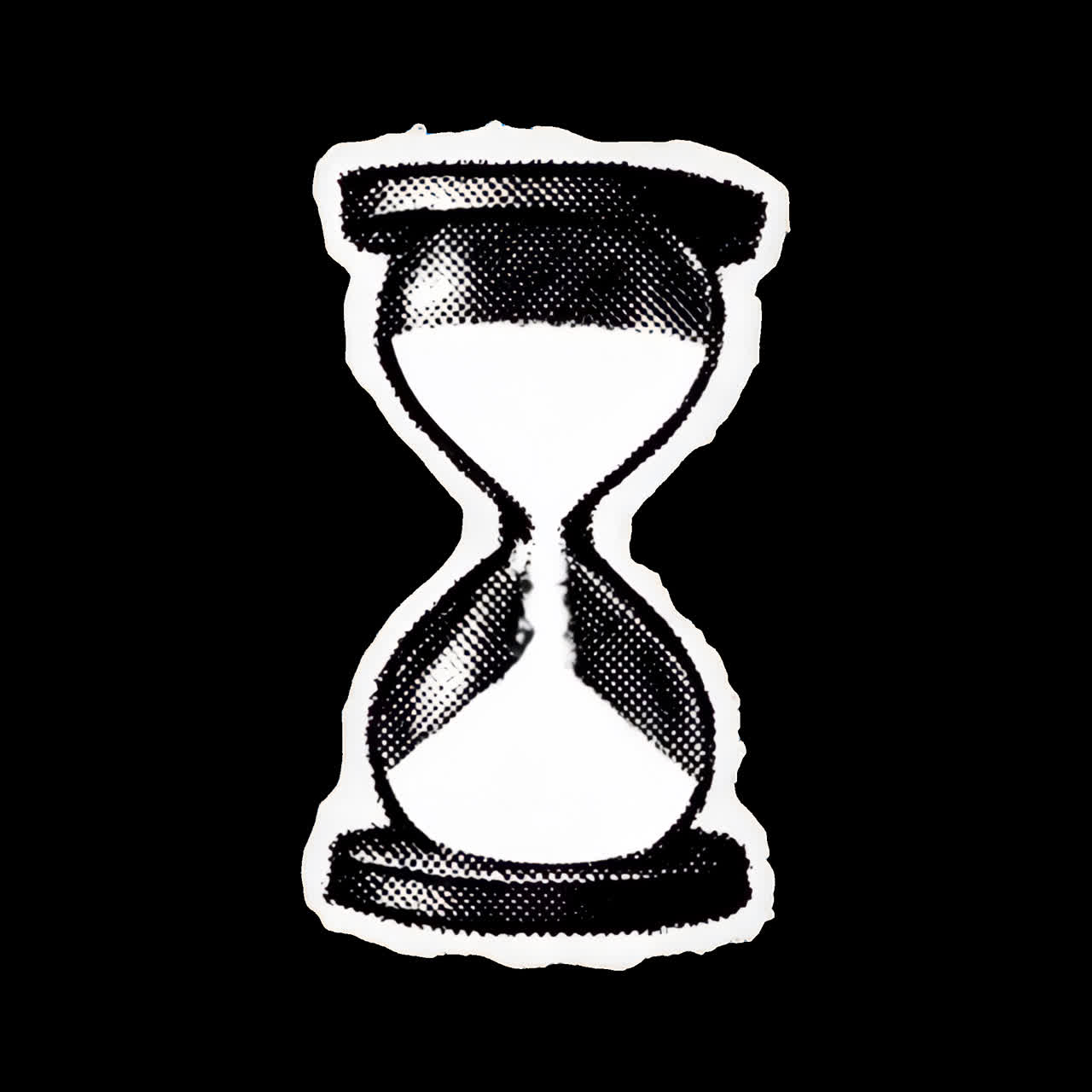 Vintage hourglass animation isolated asset, transparent 4K video, alpha channel, ProRes 4444