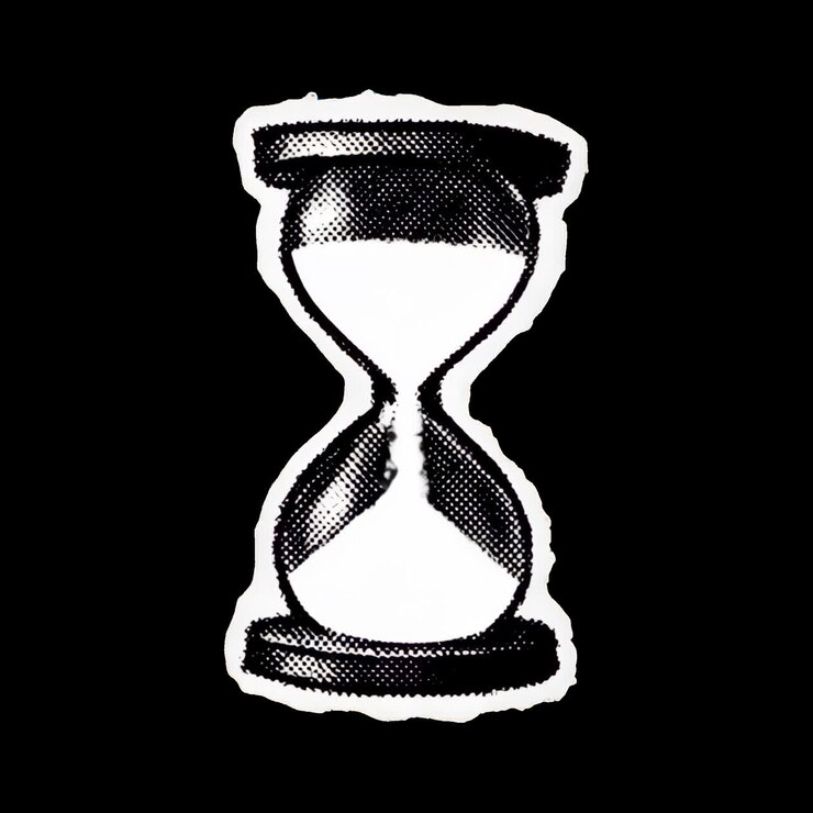 Vintage hourglass animation isolated asset, transparent 4K video, alpha channel, ProRes 4444