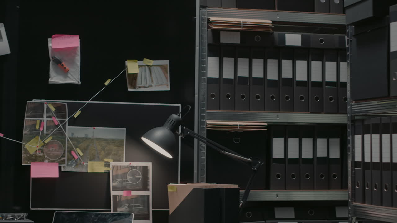 Investigation Board with Evidence and Clues