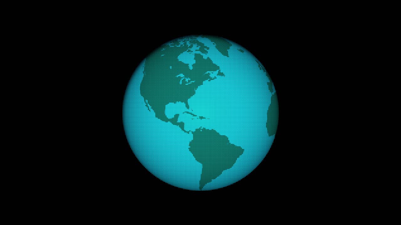 globo punteado giratorio, bucle sin interrupción