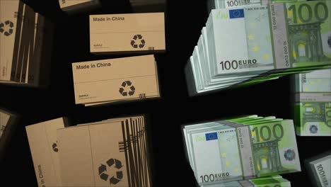 made in china box and euro pack loop 3d animation