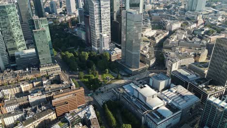 frankfurt in germany and its business and financial district below