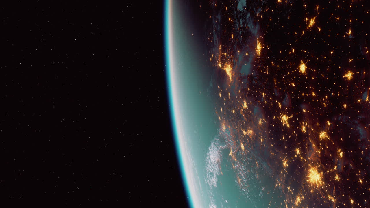 la tierra vista desde el espacio por la noche