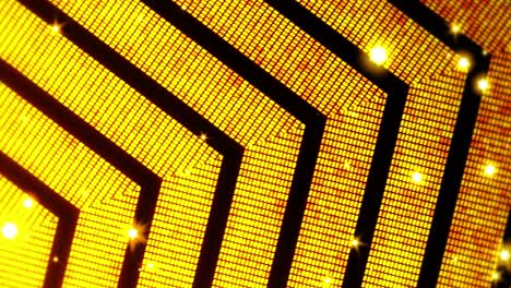 líneas doradas de clase con elementos cuadrados brillantes. fondo de lujo abstracto. concepto geométrico moderno. animación de bucle.