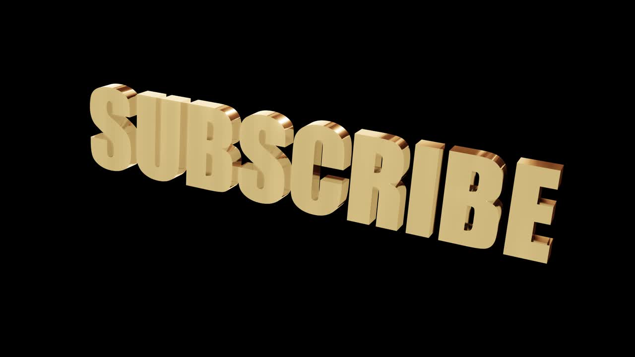 Animation of the golden inscription Subscribe with golden illumination