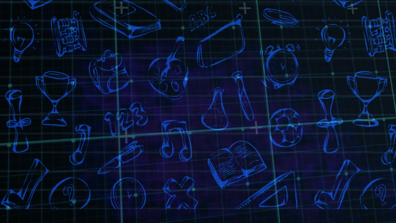 animación del procesamiento de datos y las redes de conexiones sobre un fondo oscuro