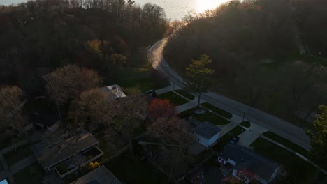 Sunset-in-early-spring,-blooms-holding-oranges