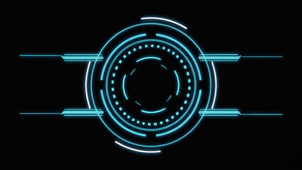 Animated Futuristic HUD Element with Blue and White Circles