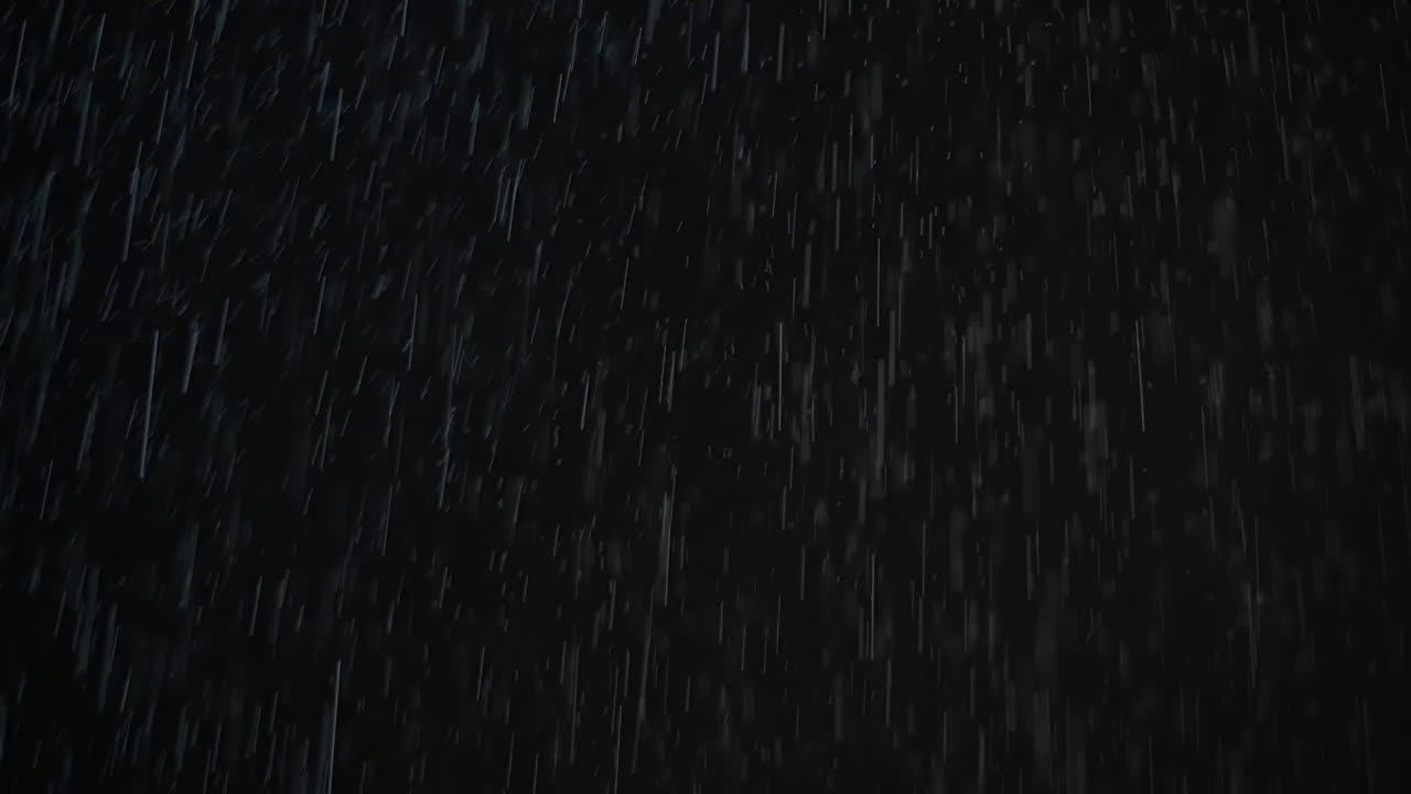 Real rain and snow at night