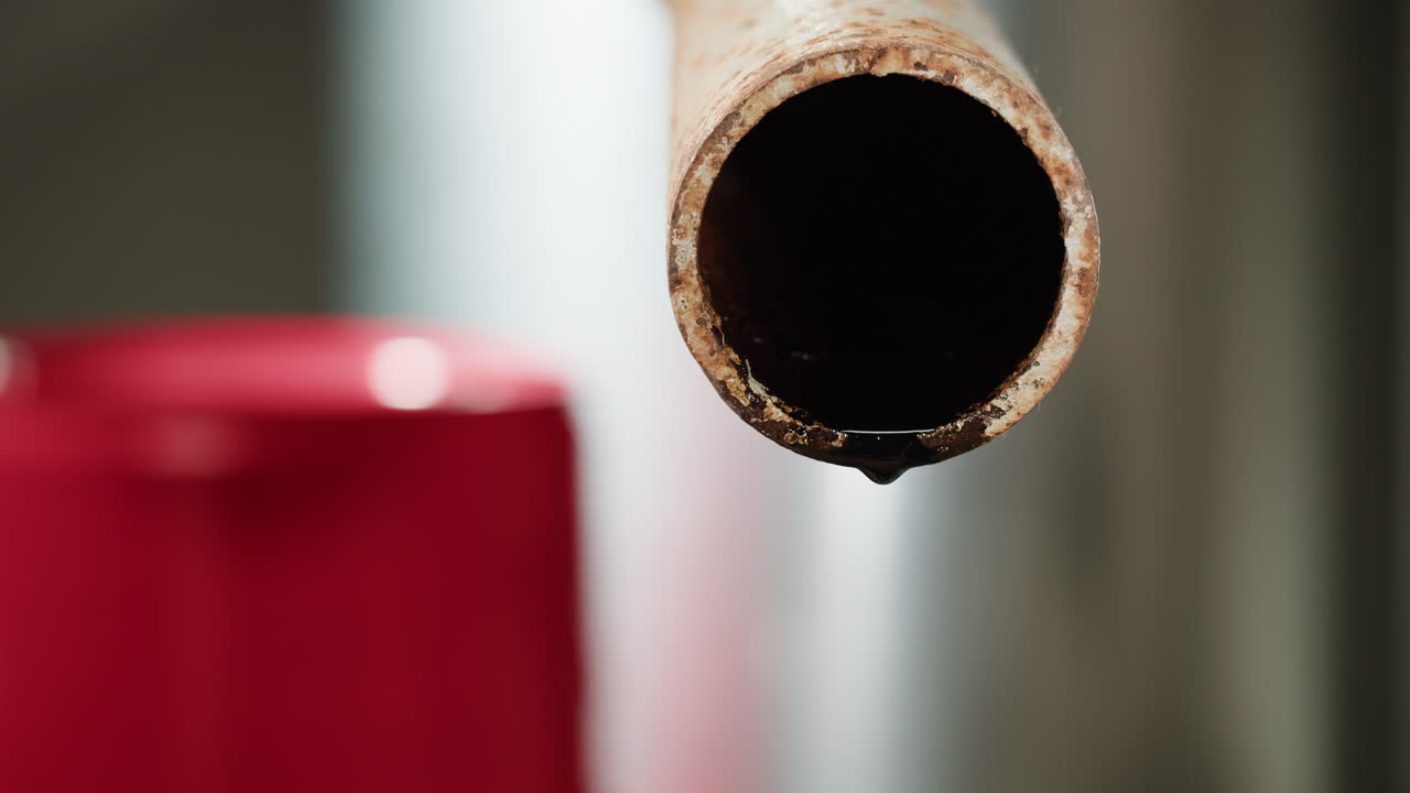 Leaking Oil from Rusty Pipe