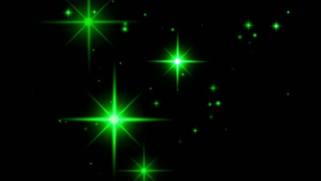 la luz verde de la animación brilla sobre un fondo negro.