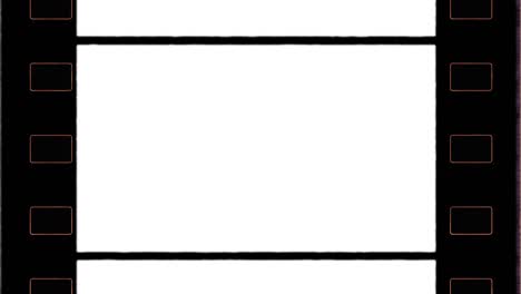 marco de película de 35 mm con agujero de engranaje y flare en el borde de la película