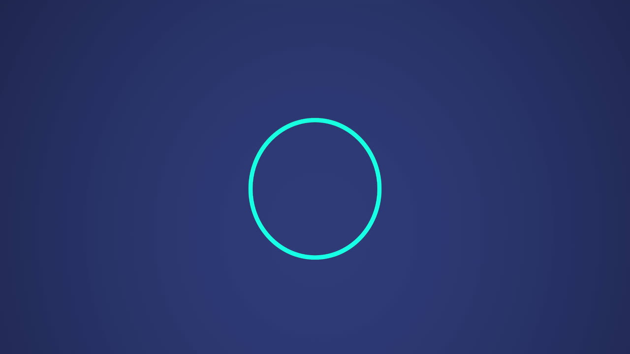 animación de círculos y puntos en bucle contra un fondo azul