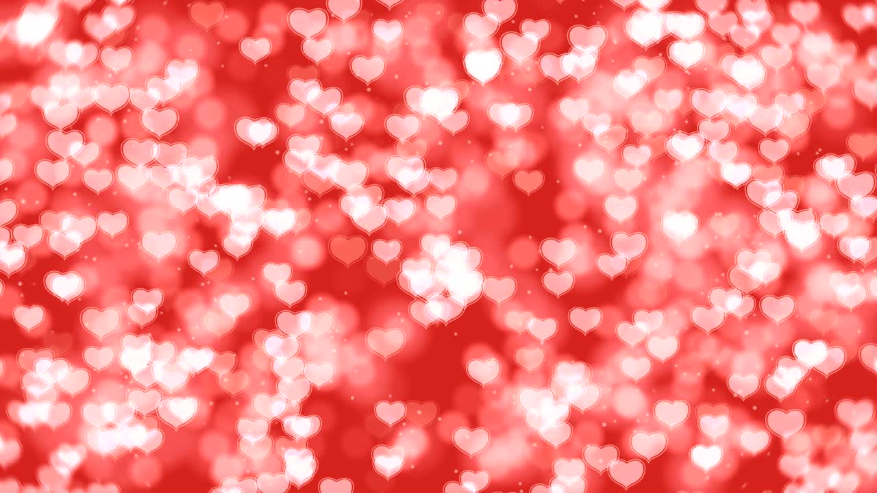 el fondo de animación de los corazones rojos de san valentín en bucle.
