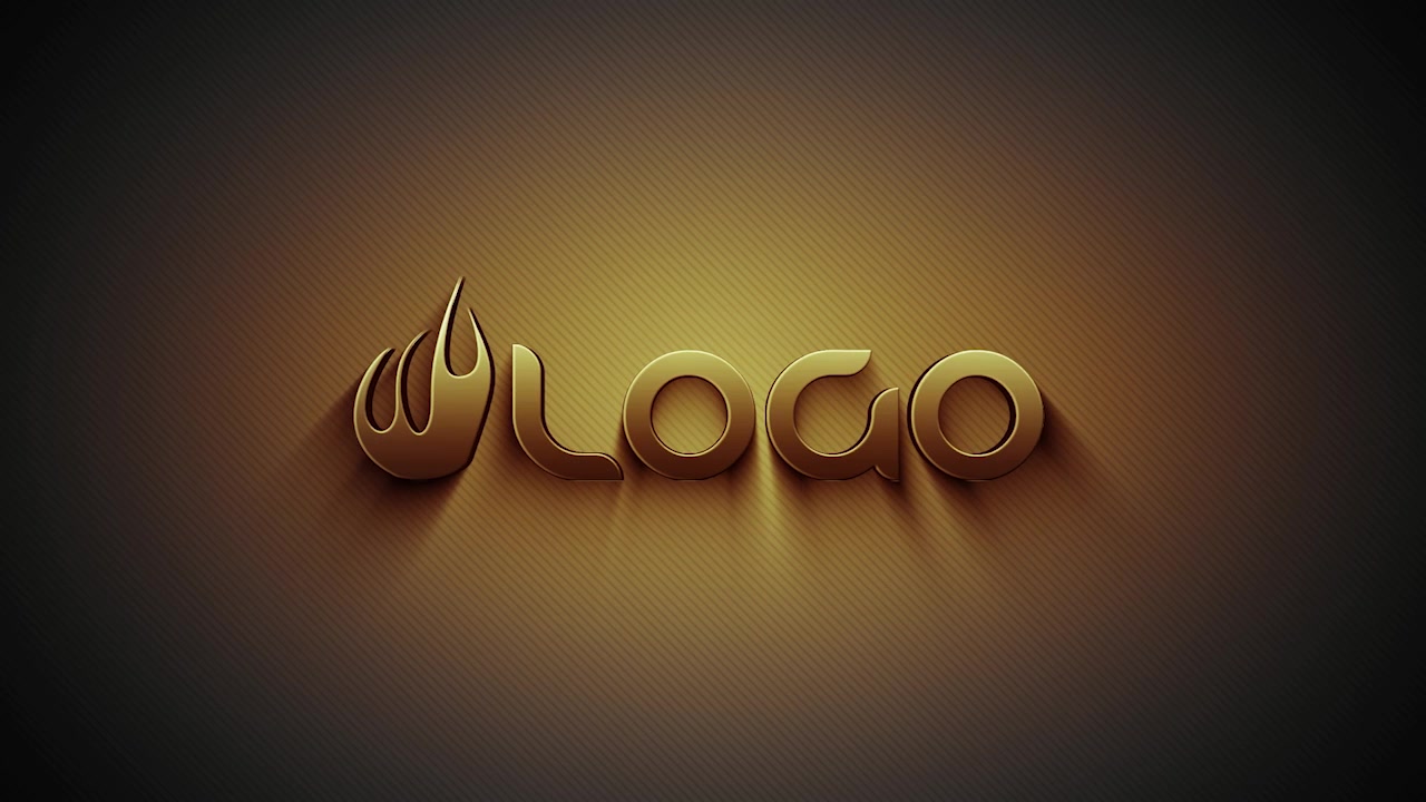 Golden retro logo intro animation
