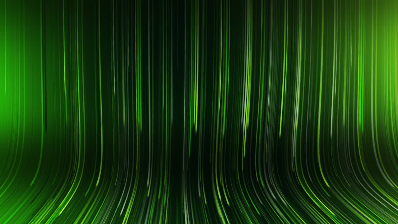 video de bucle bg. fondo abstractamente colorido con brillantes rayos de neón y líneas brillantes. fondo de bucle verde amarillo. animación de bucle sin costuras 4k