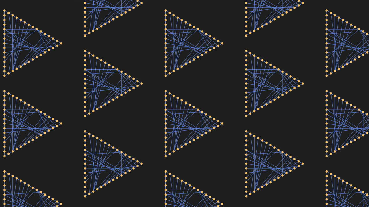 검은색 그라디엔트에 네온 점이 있는 디지털 원활한 삼각형 패턴