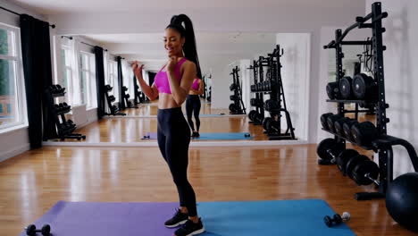 woman working out in a gym