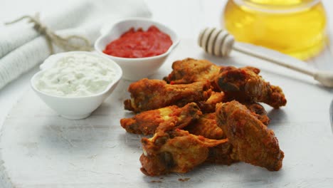 fried chicken wings in served