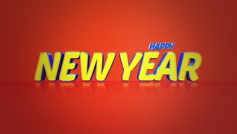 Colorful-and-modern-Happy-New-Year-text-on-red-gradient