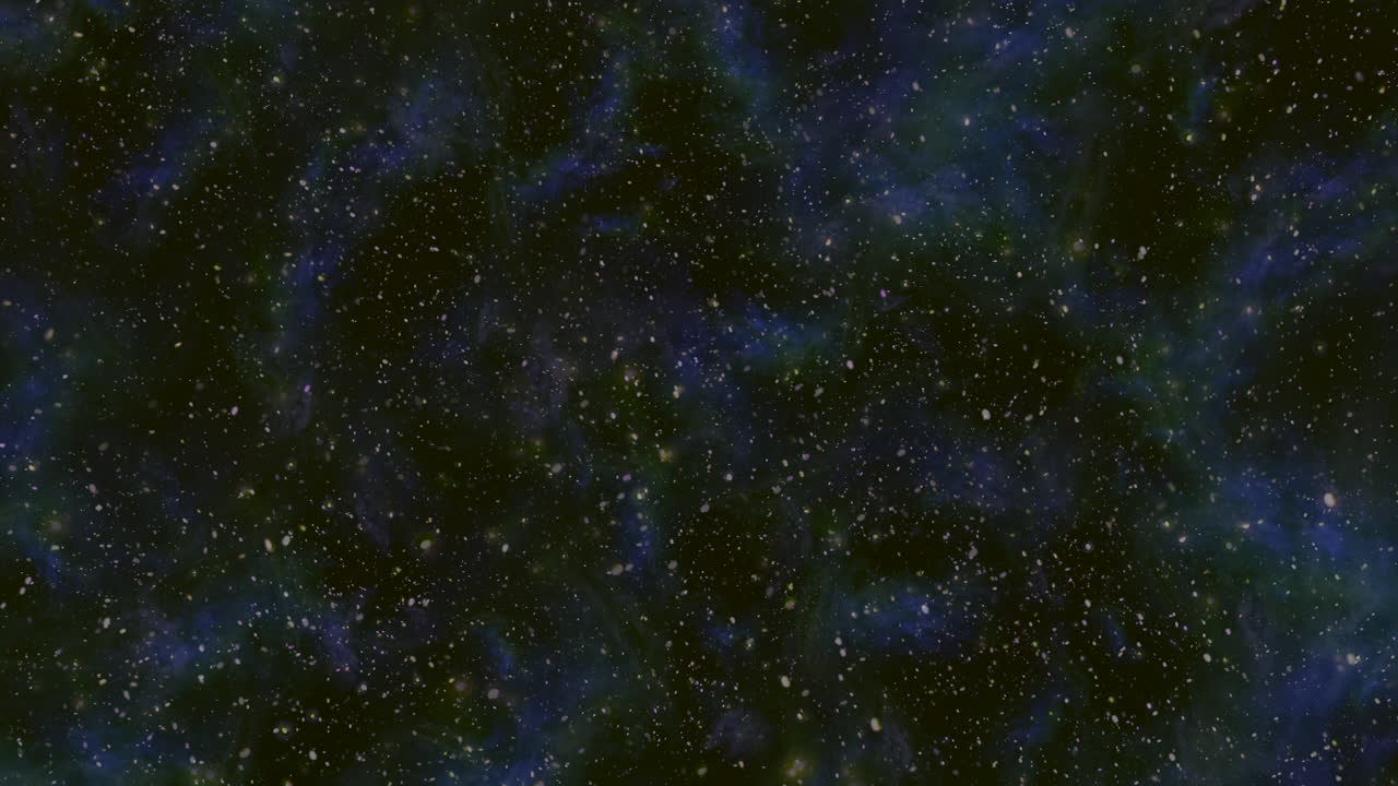 universo oscuro con polvo volador y brillos con nubes azules