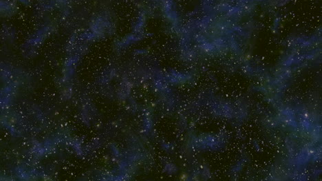 dark universe with flying dust and glitters with blue clouds
