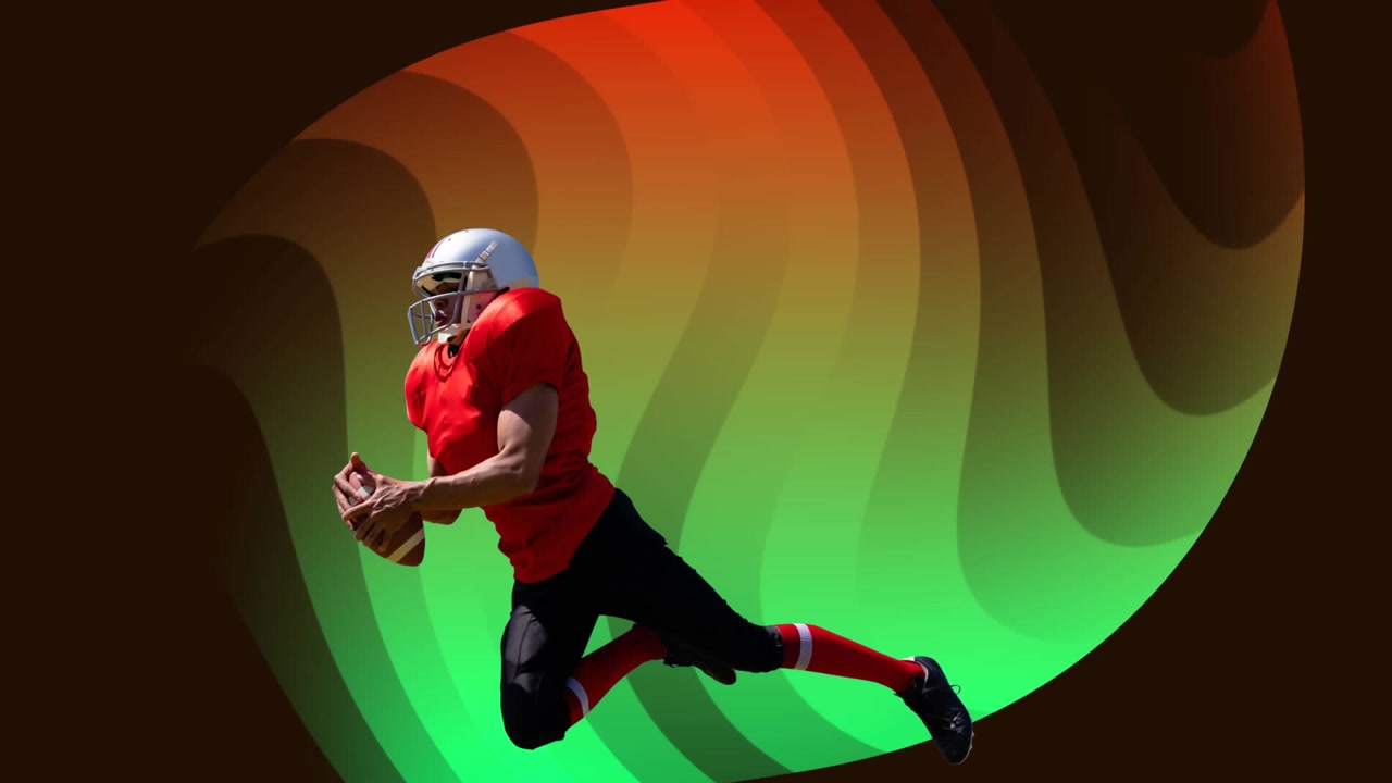 American football player holding american football american football player at stadium