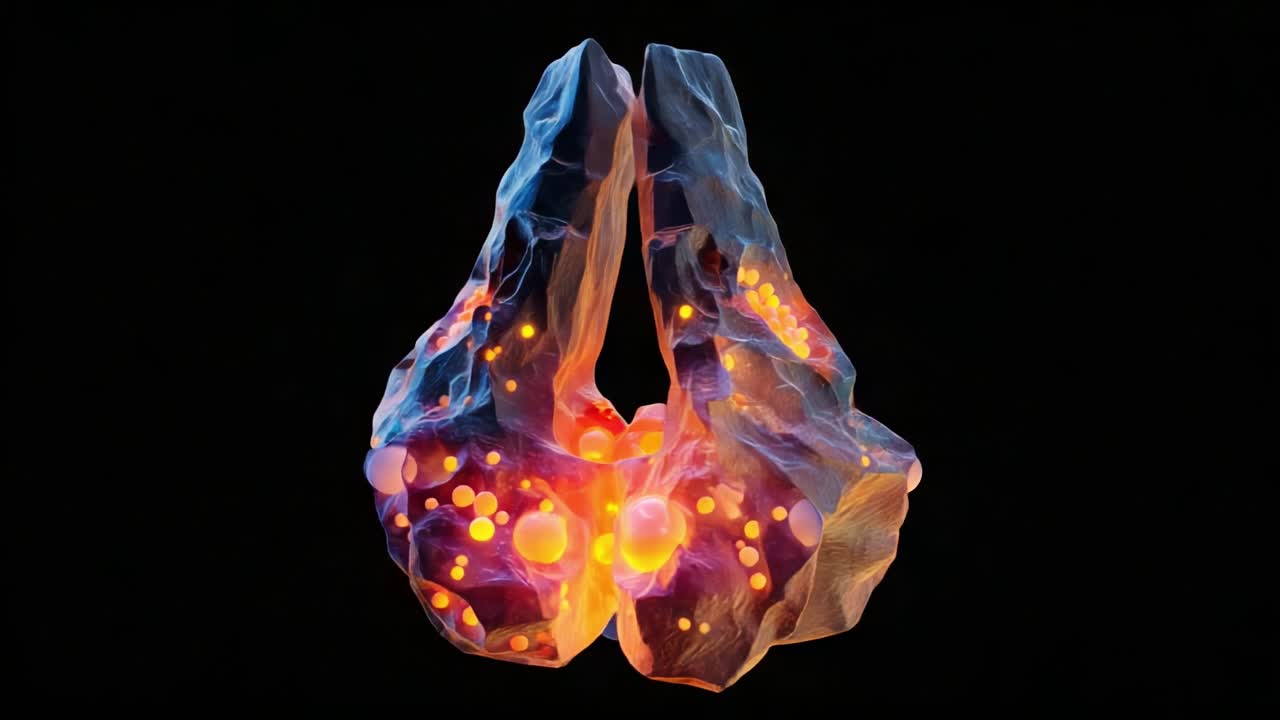 A Visually Striking Representation of Dynamic Molecular Structures in a Vivid Color Palette, Highlighting the Intricate Patterns and Energetic Flow within the Formations