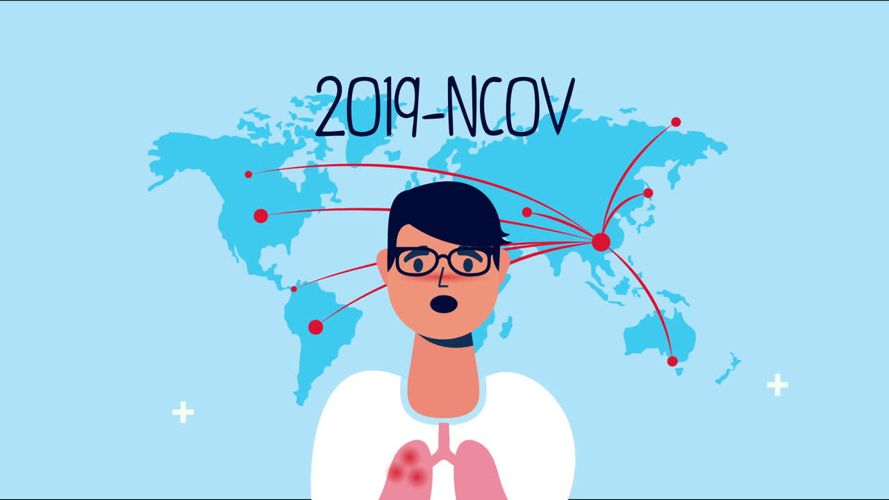 코로나19 증상이 있는 지구 행성의 아픈 사람