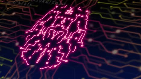 Animación-De-Candado-De-Seguridad-En-Línea,-Procesamiento-De-Datos-Sobre-Placa-De-Circuito-Informático