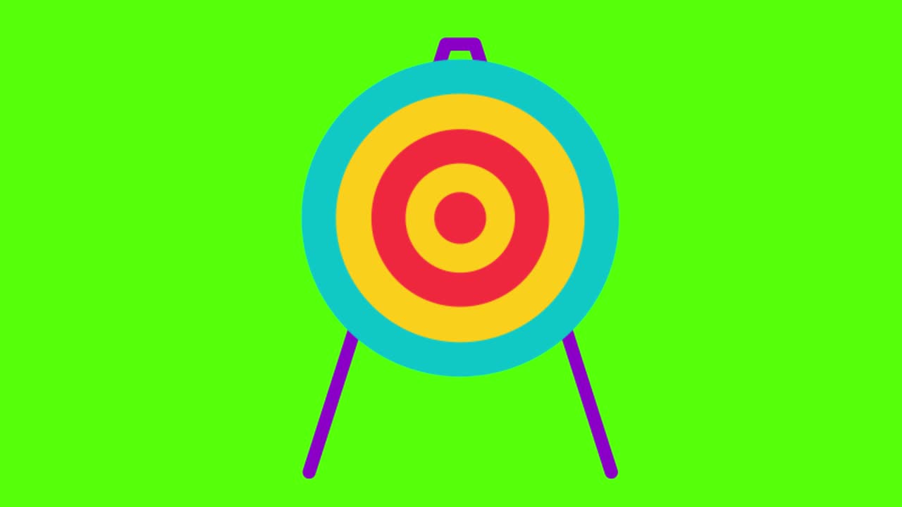 diseño vectorial de un tablero de dardos en un fondo de pantalla verde