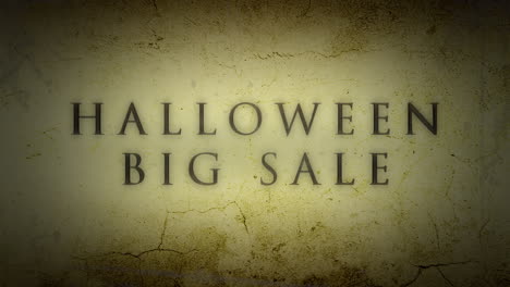 Distressed-Deals:-Großer-Halloween-Ausverkauf-Auf-Schmuddelig-gelber-Leinwand