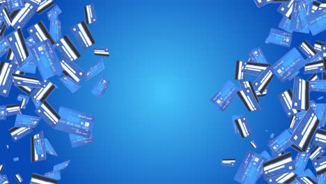 credit card with plastic money cash in hand business finance and electronic spending concept