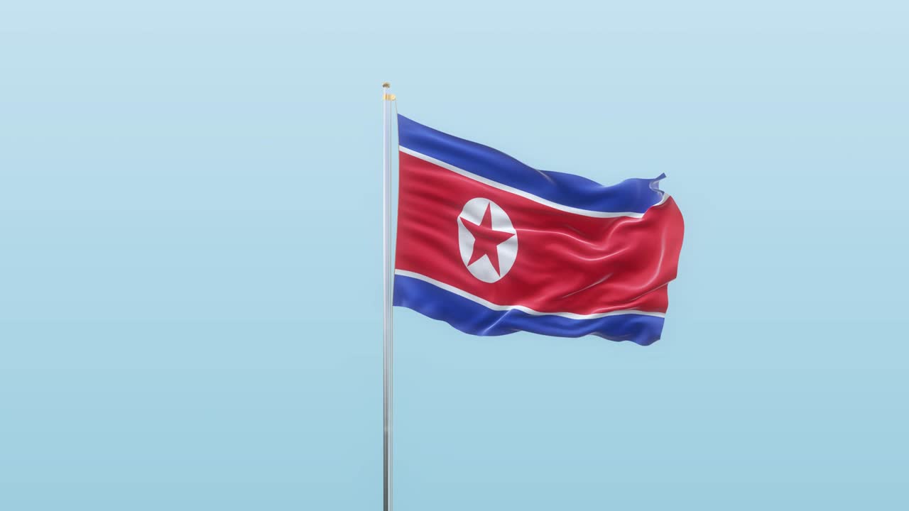 bandera de corea del norte con alfa y fondo con diferentes ángulos de movimiento