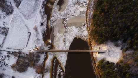 Suspension-Bridge-Over-The-Gauja-River-Near-The-Valmiera-City-in-Latvia