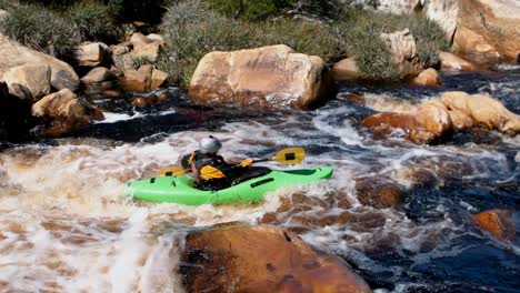 kayaker rafting in river 4k