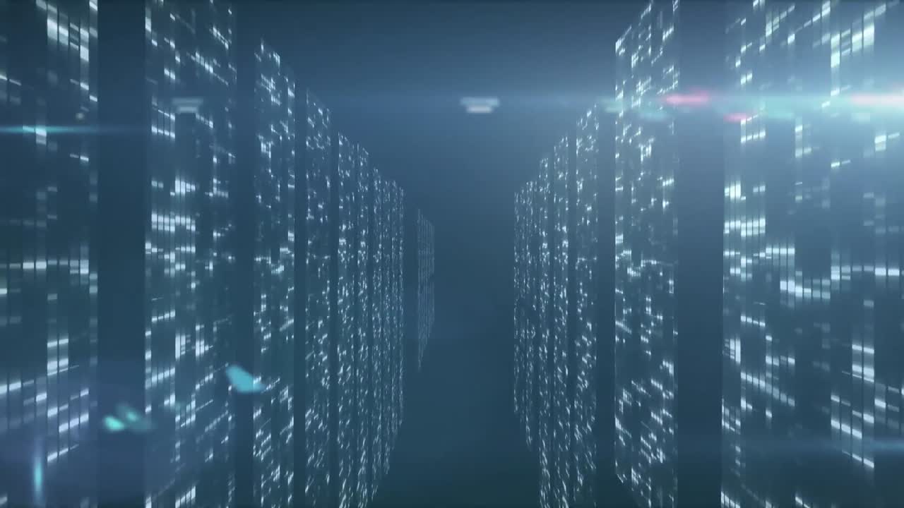 Animation of light spots over blue background