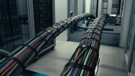 organized network cables in a data center